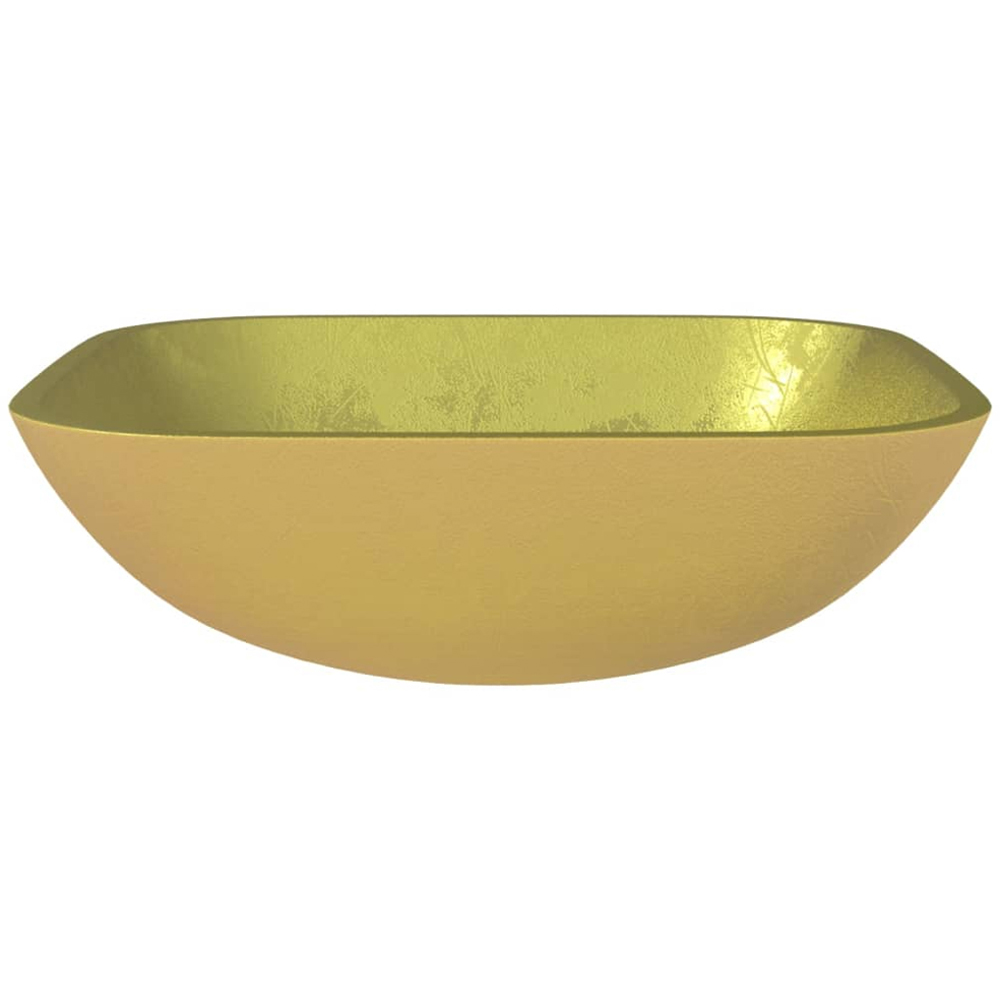 vidaXL Gold Glass Wash Basin 140 x 420 x 420mm Image 2