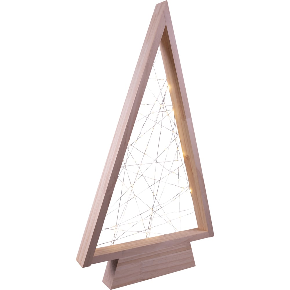 St Helens Festive Light Up Wooden Self Assembly Christmas Tree Image 1