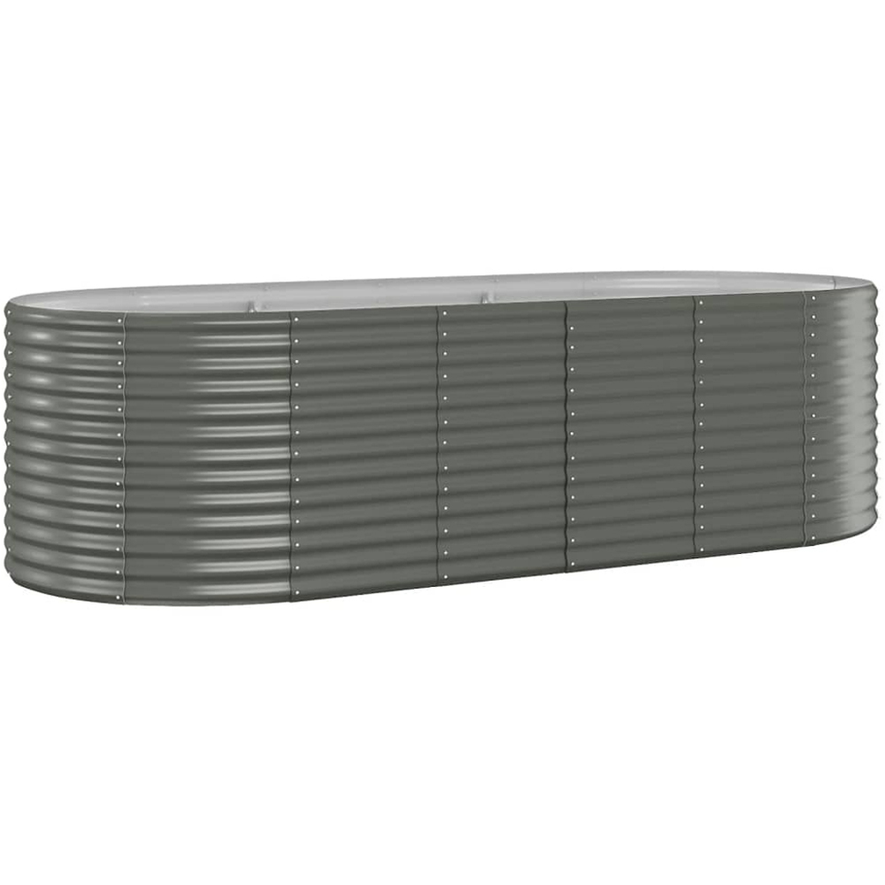 vidaXL Grey Galvanised Steel Raised Garden Bed 68 x 100 x 249cm Image 1