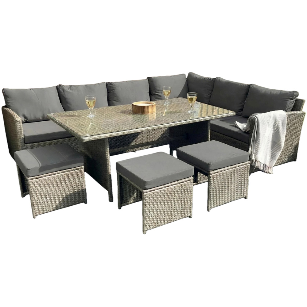 Outdoor Living Knutsford Rattan 9 Seater Garden Dining Set Grey Image 2