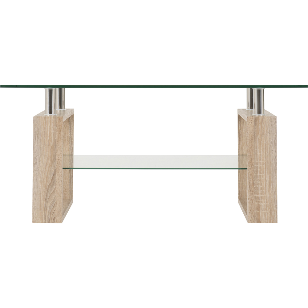 Seconique Milan Light Sonoma Oak and Glass Coffee Table Image 3