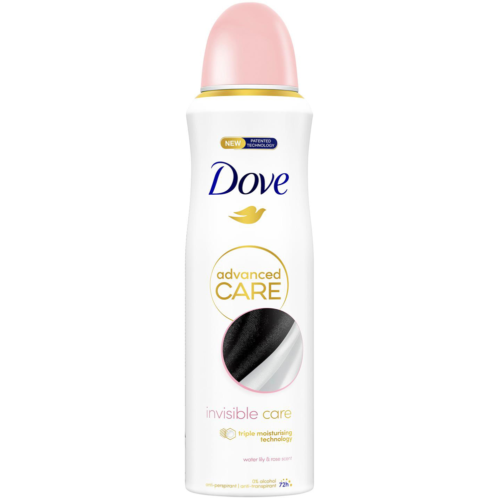 Dove Advanced Care Water Lily and Rose Anti-Perspirant Deodorant Spray 200ml 12 Pack Image 2