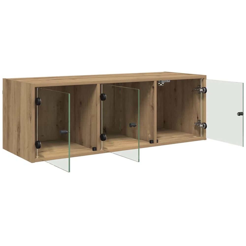 vidaXL 3 Glass Door Artisan Oak Wall Cabinet Image 5