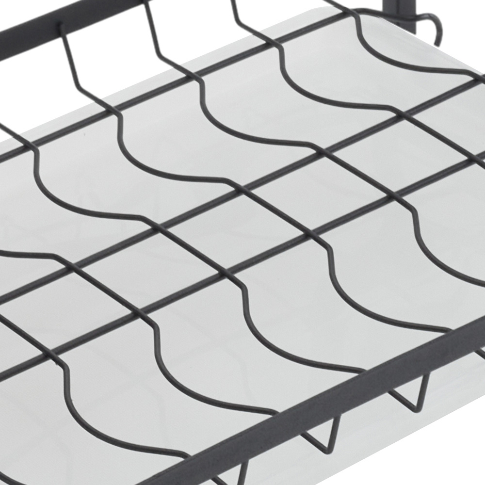 Living and Home Black 2 Tier Steel Dish Drying Rack Image 6