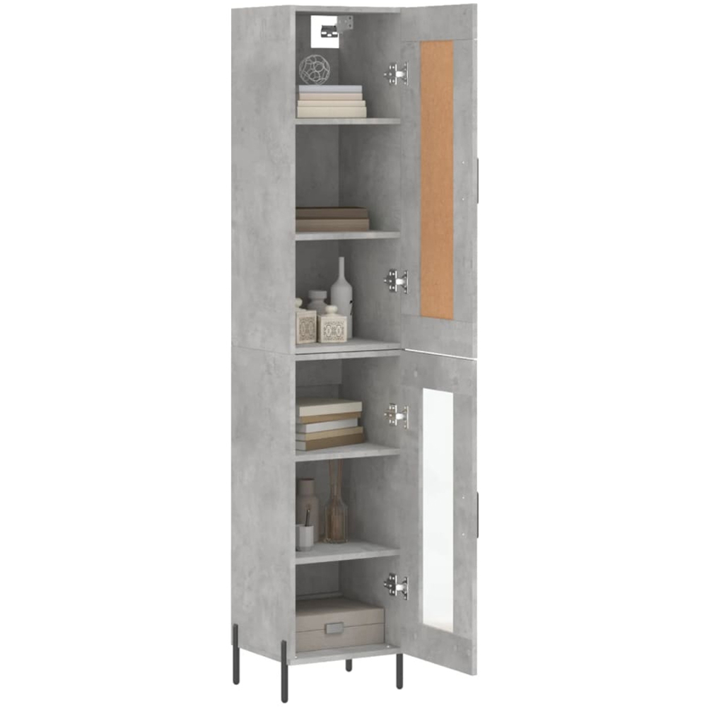 vidaXL 2 Door Concrete Grey Tall Highboard Image 3