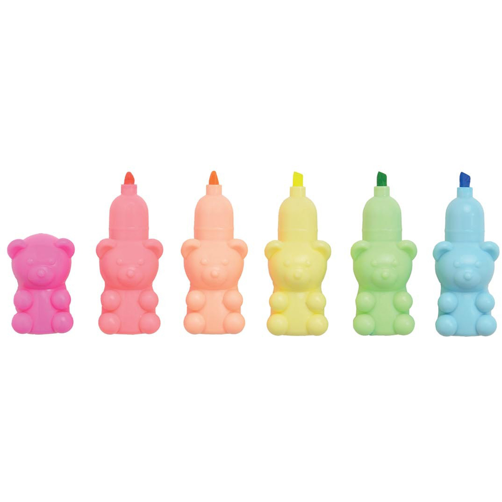 Pack of 5 Stackable Bear Highlighters Image 1