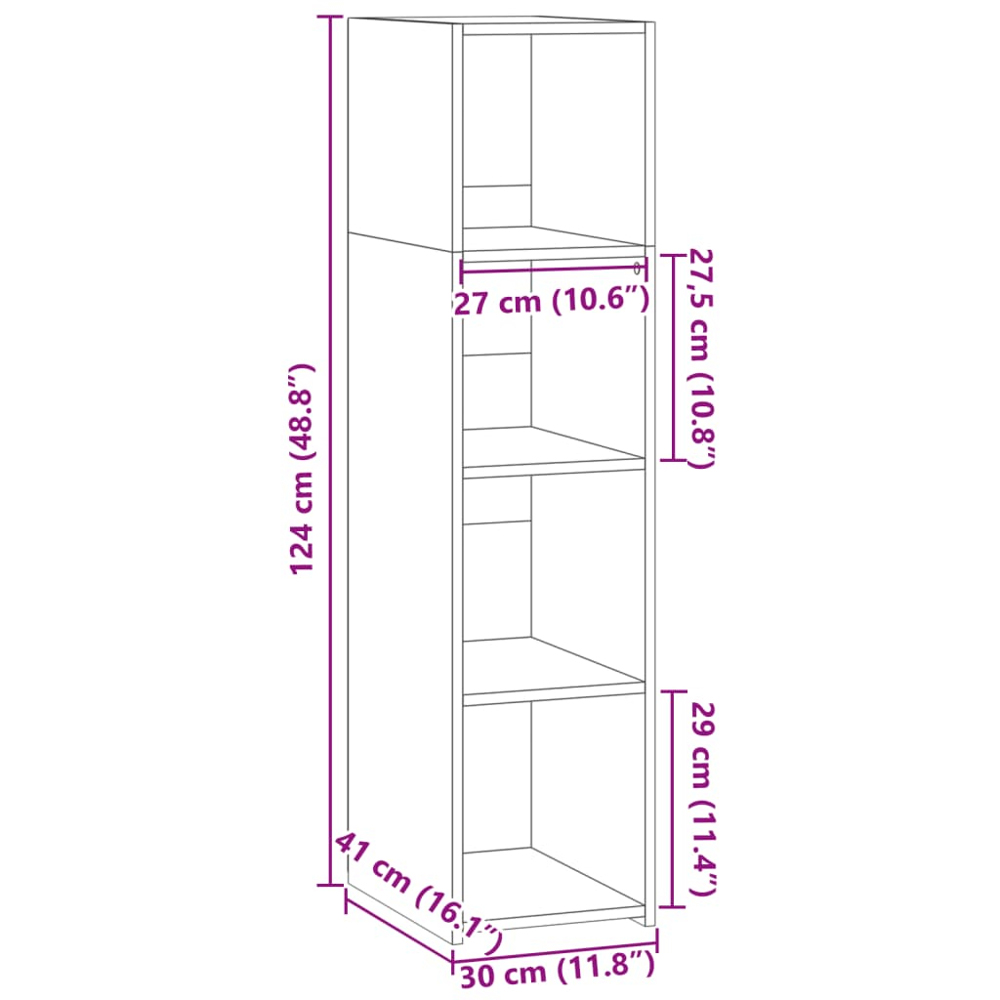 vidaXL 4 Shelf Brown Oak Highboard Image 9