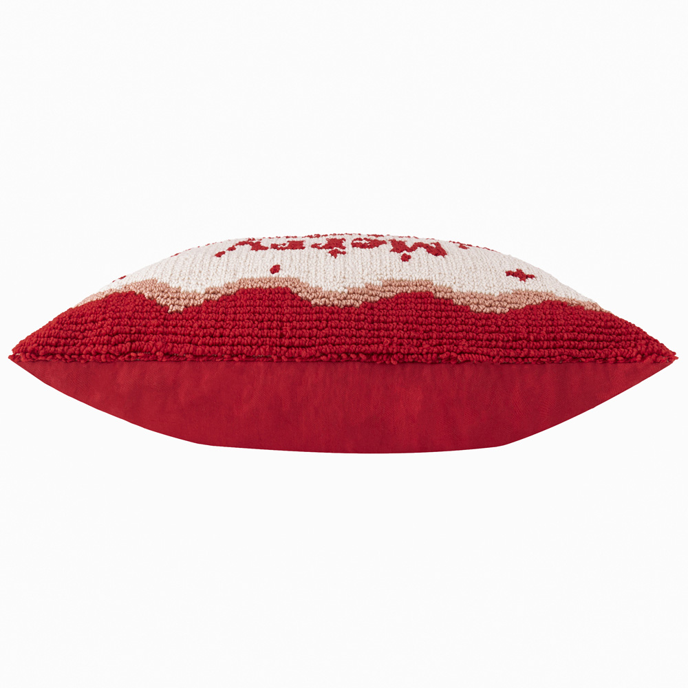 Furn Candy Merry Christmas Tufted Red and White Cushion 30 x 50cm Image 4