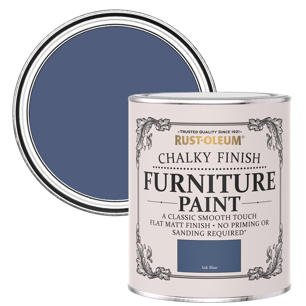 Rust-Oleum Chalky Furniture Paint Ink Blue 750ml Image 1
