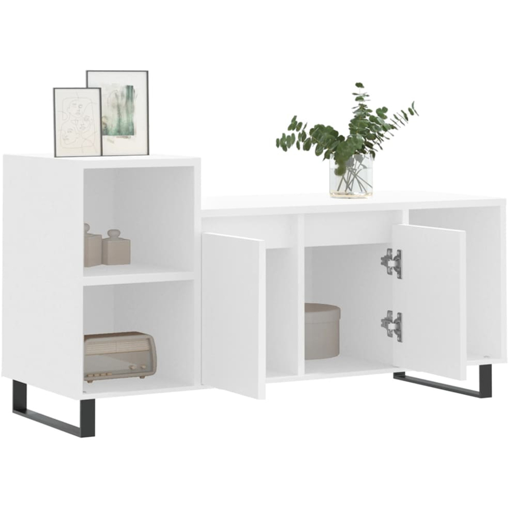 vidaXL 2 Door 3 Shelf White TV Cabinet Image 4