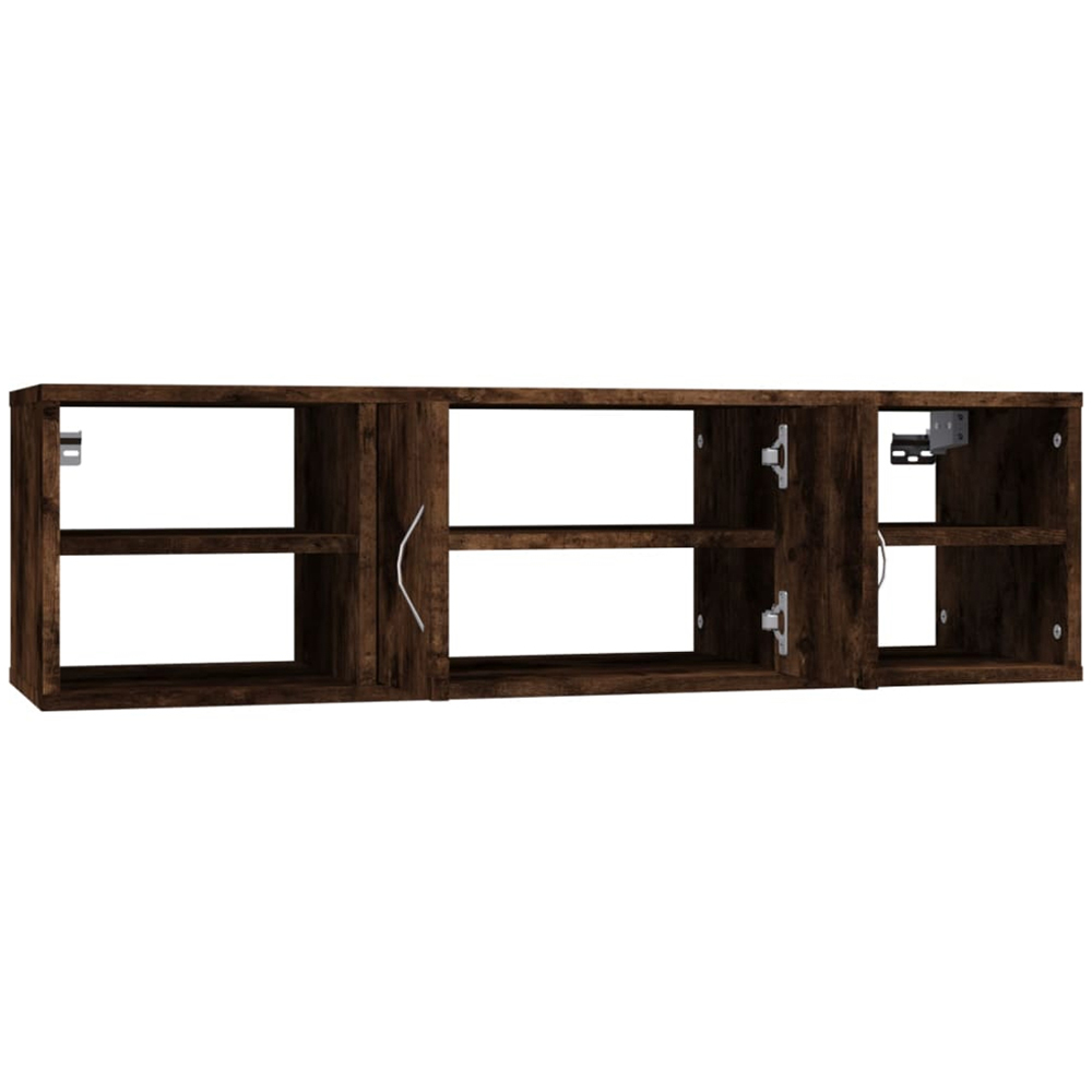 vidaXL 2 Door 4 Shelf Smoked Oak Wall Cabinet Image 5