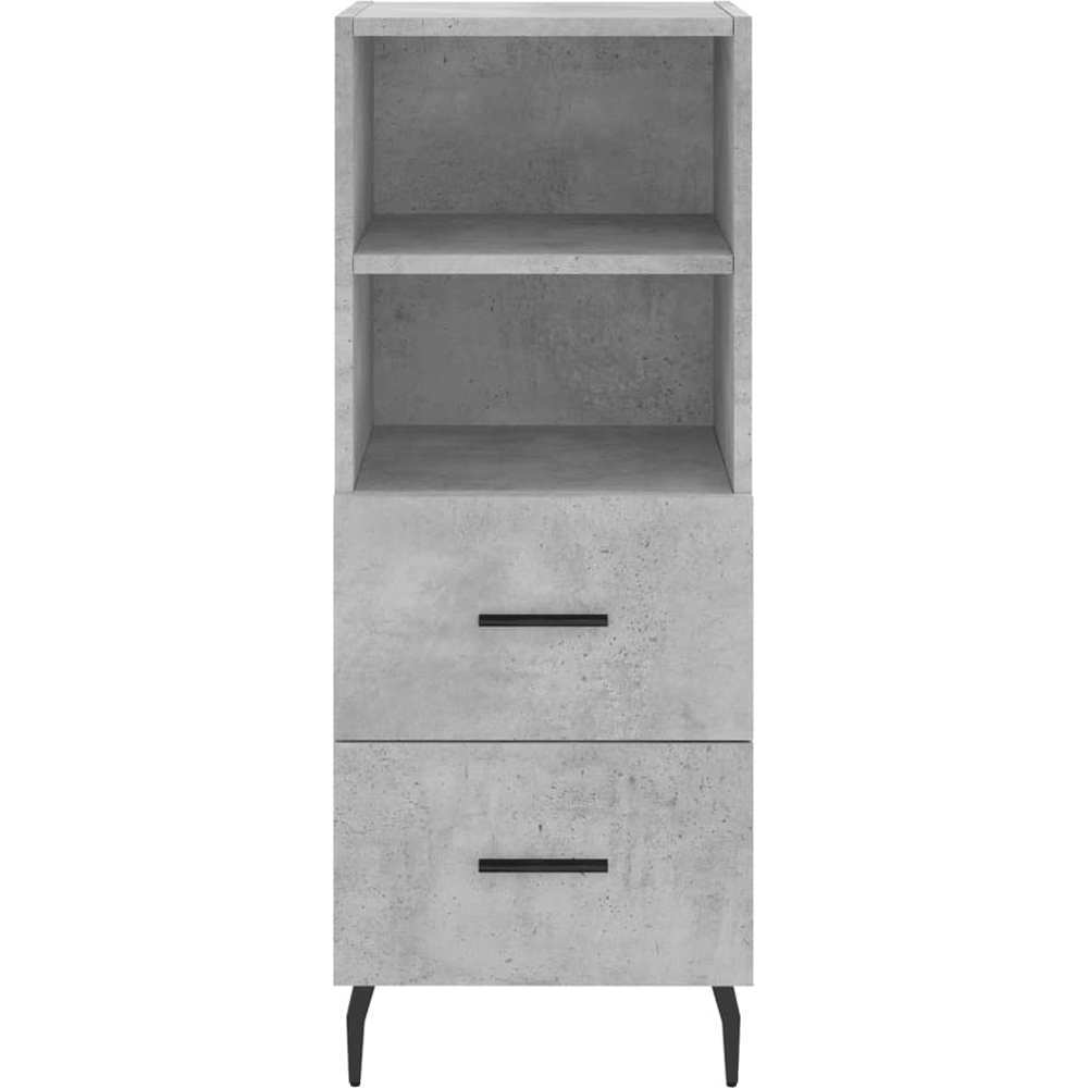 vidaXL 2 Door 2 Shelf Concrete Grey Wooden Sideboard Image 5