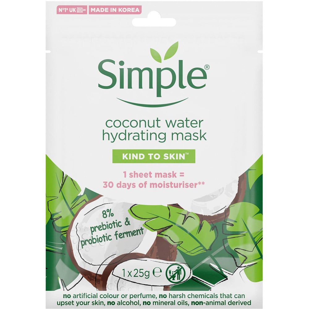 Simple Kind to Skin Hydrating Coconut Water Hydrating Sheet Mask 10 Pack Image 2