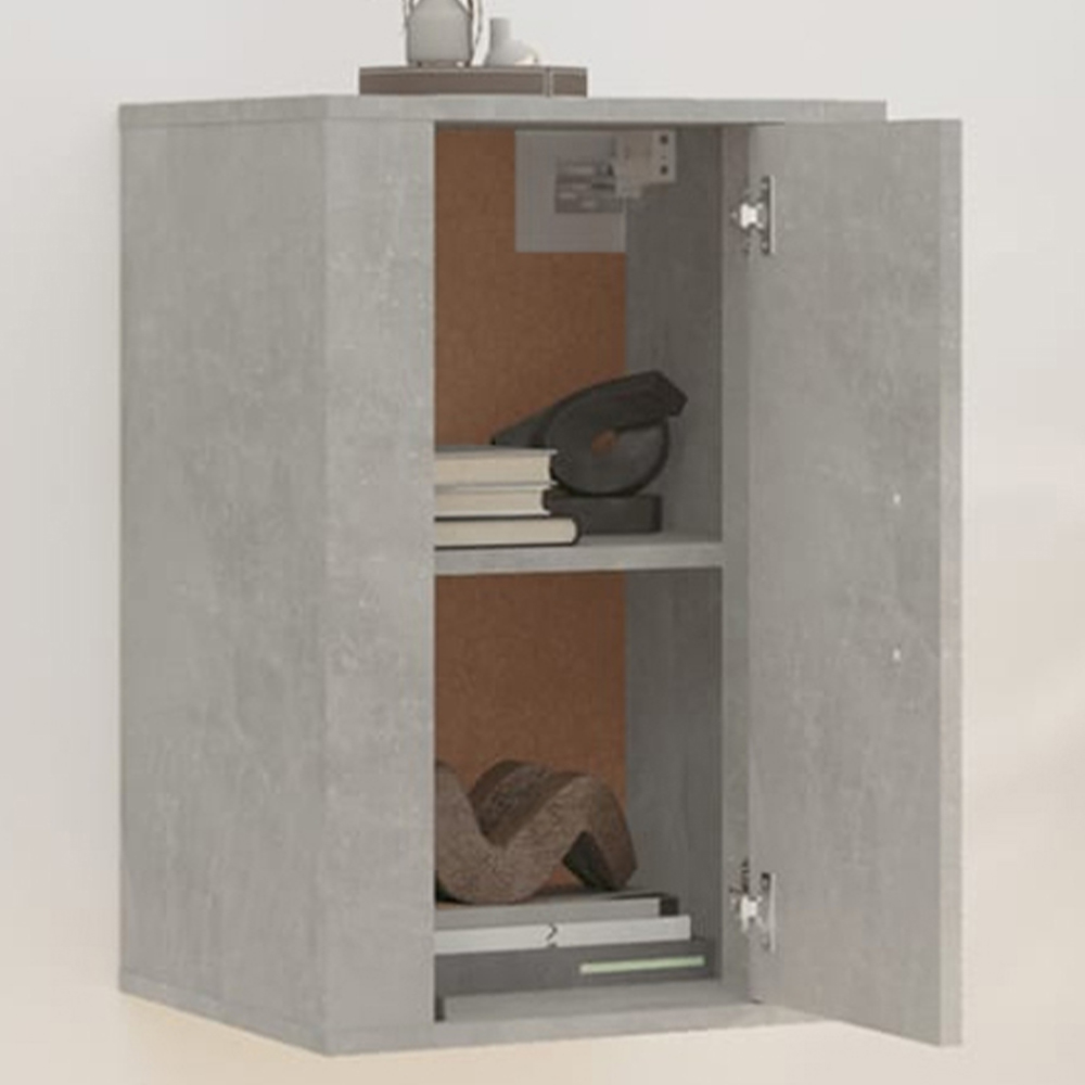 vidaXL Single Door Concrete Grey Wall Mounted TV Cabinet Image 1