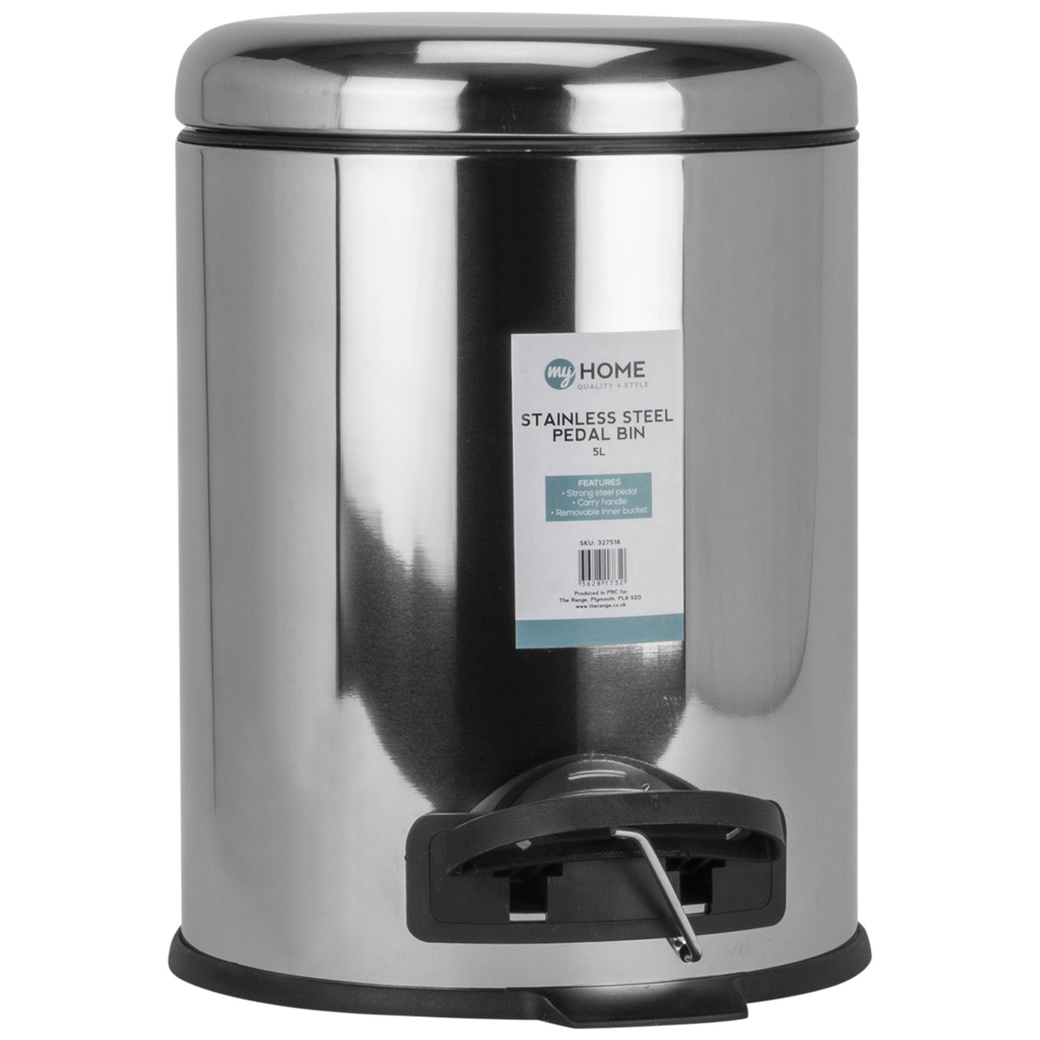 My Home Stainless Steel Lid Pedal Bin 5L Image