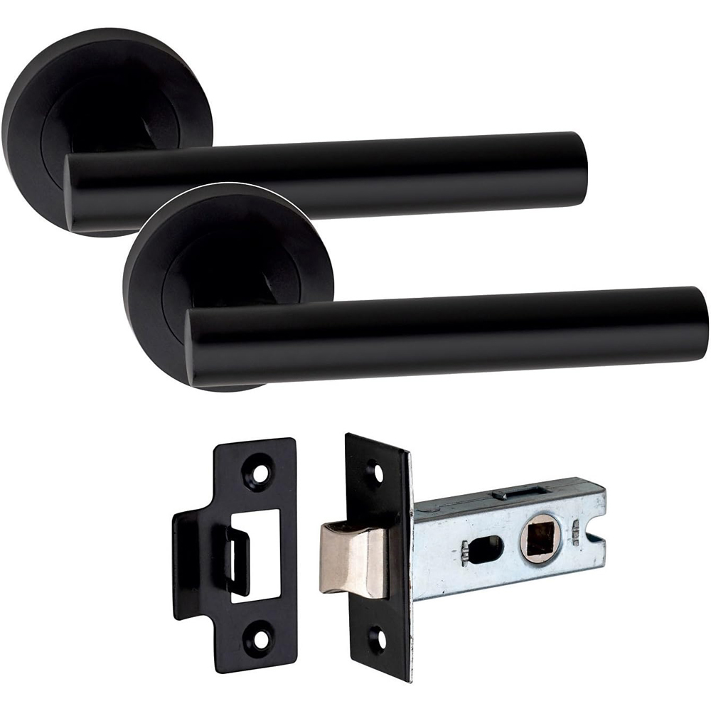 Golden Grace Straight T-Bar Door Handle Pair with Tubular Latch 5 Pack Image 3