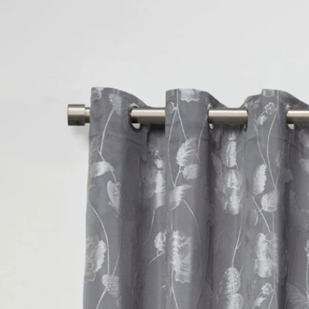 New Edge Blinds Fenton 160-300cm Extendable Black Silk Eyelet Metal Curtain Pole Set Image 2