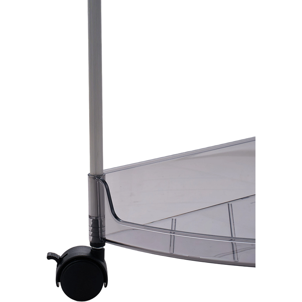 Living and Home 4-Tier Translucent Grey Corner Storage Shelf with Castors Image 7