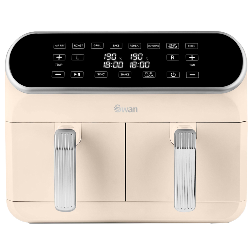 Swan Retro SD10519C Cream Dual Basket Air Fryer 8L Image 1