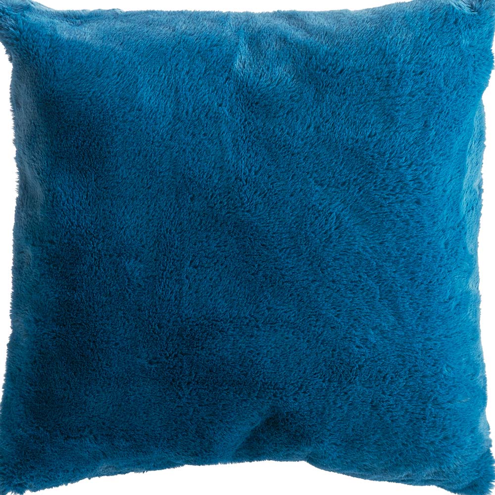 Wilko Teal Faux Fur Cushion 55 x 55cm Image 2