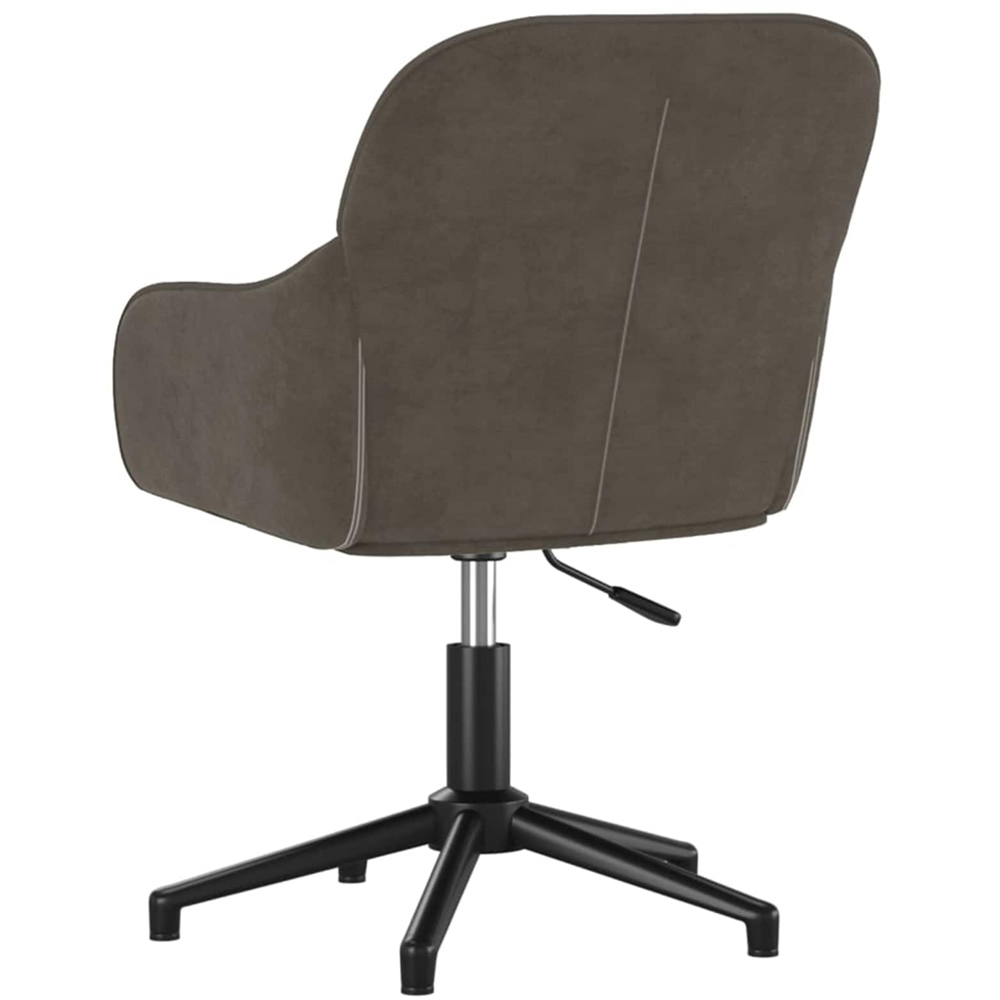 vidaXL Set of 2 Dark Grey Velvet Height-Adjustable Swivel Dining Chair Image 6