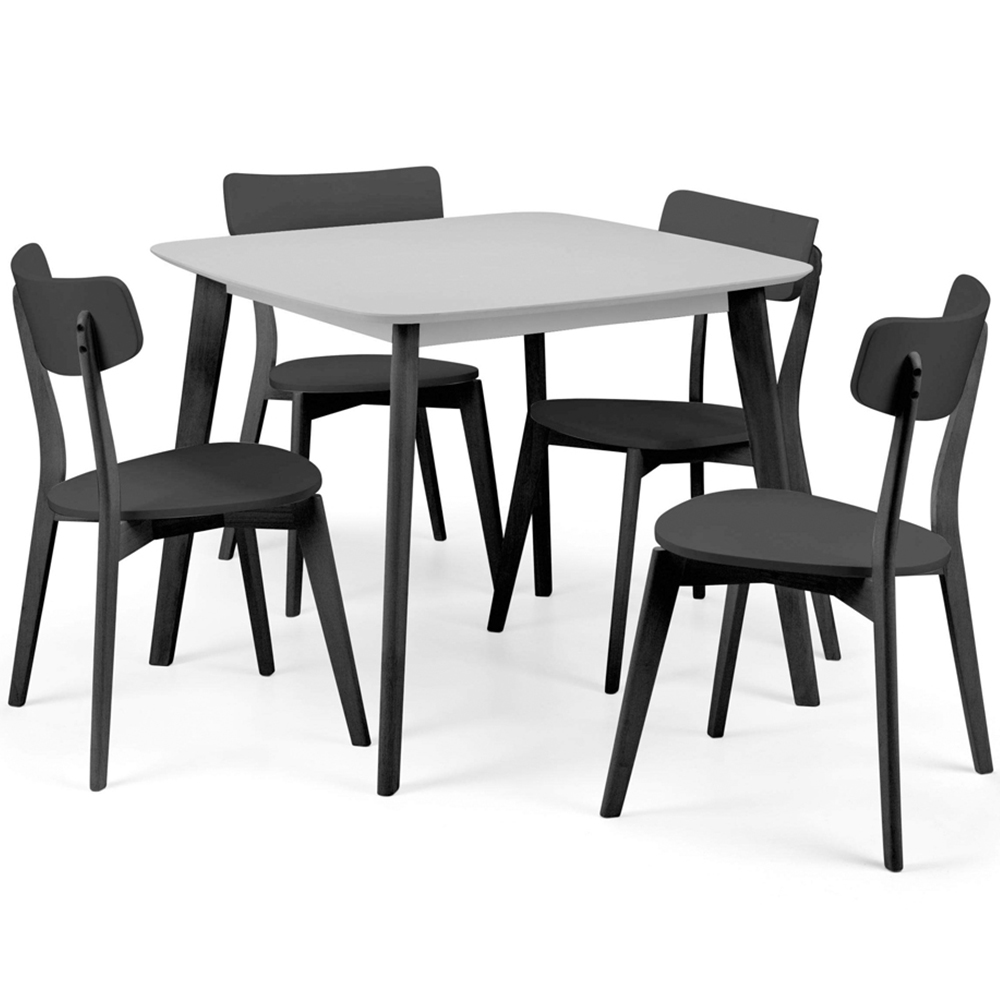 Julian Bowen Casa Set of 2 Black Solid Hardwood Dining Chair Image 5