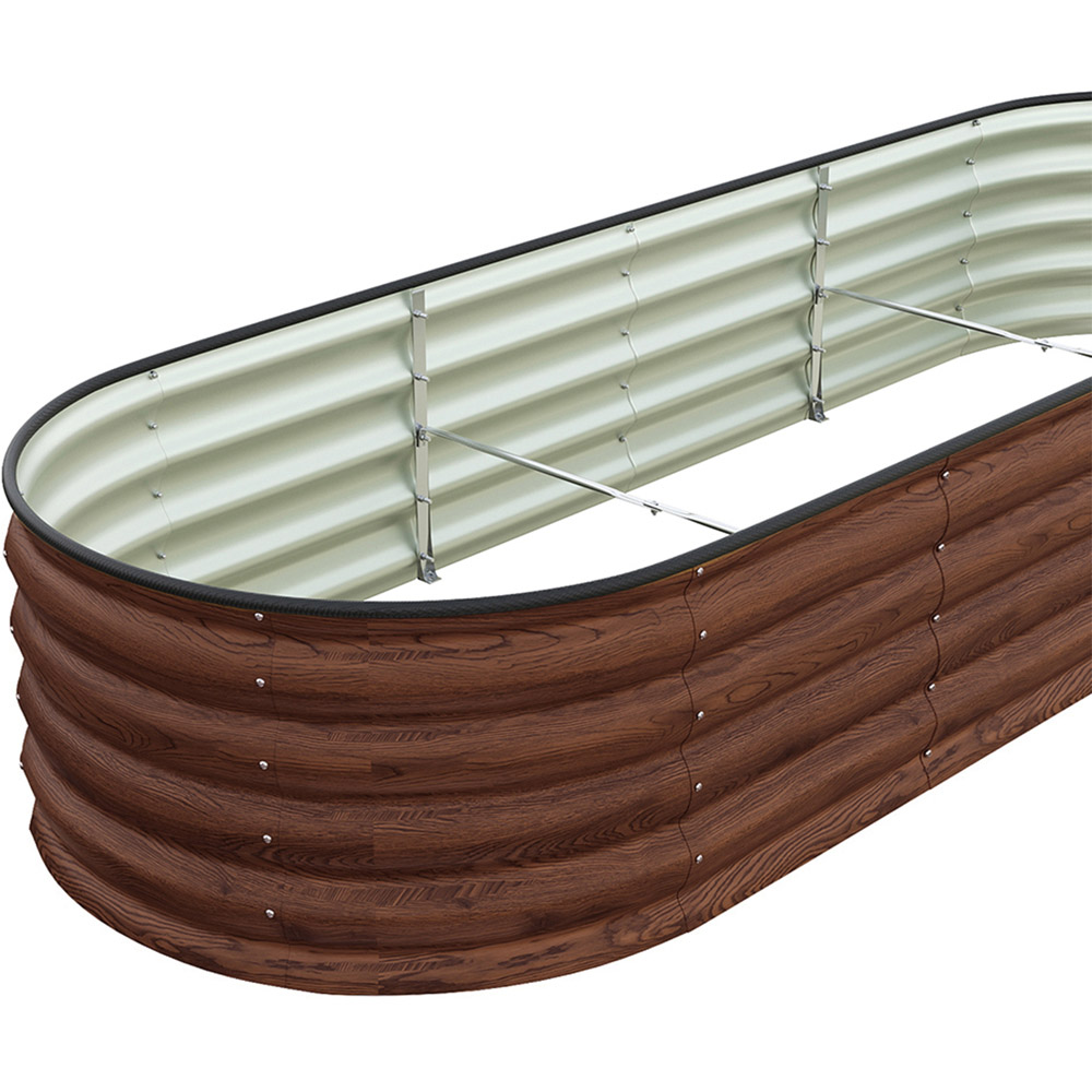 Living and Home Large Brown Galvanised Steel Raised Garden Bed 42 x 80 x 240cm Image 3