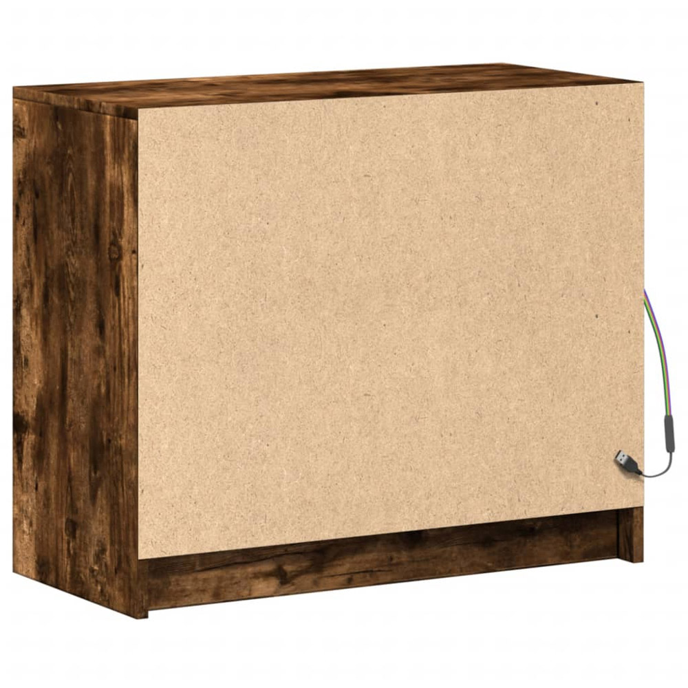 vidaXL 2 Door Smoked Oak Sideboard with RGB LED Lights Image 9