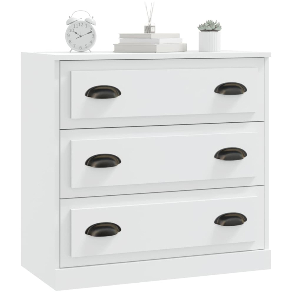vidaXL 3 Drawer White Sideboard Image 6