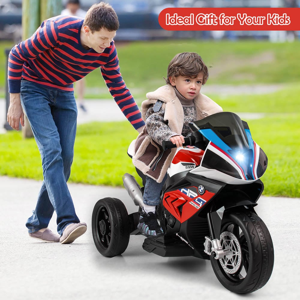 Costway Kids Red Electric Ride On Motorcycle with Music and Headlight 12V Image 3