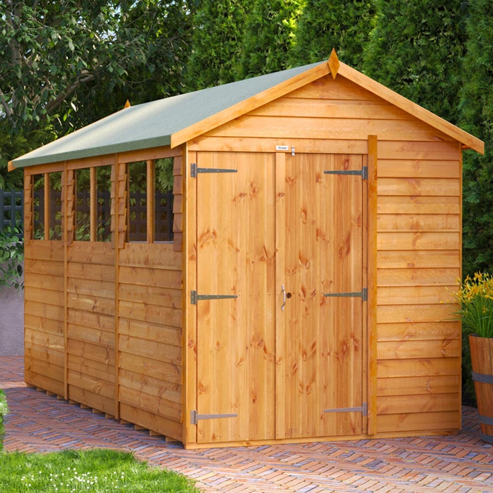 Power 12 x 6ft Overlap Apex Double Door Shed Image 2