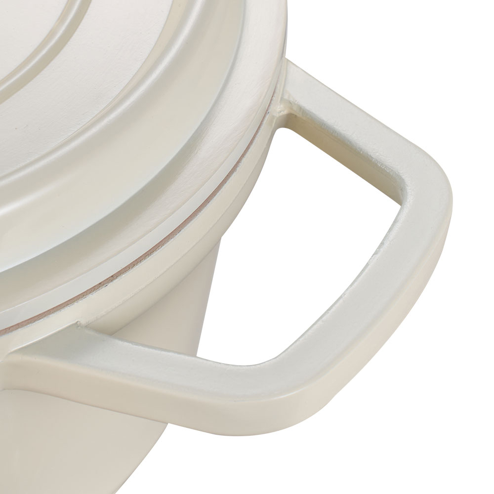 Living and Home 4.75L White Non-Stick Cast Aluminium Enamelled Cooking Pot with Lid Image 5