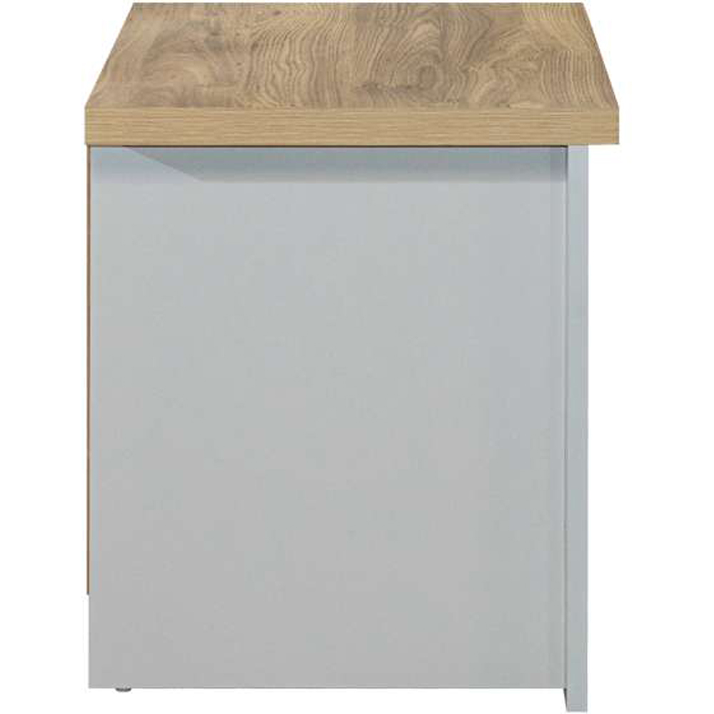 Highgate 2 Drawer Grey and Oak Bedside Table Image 4