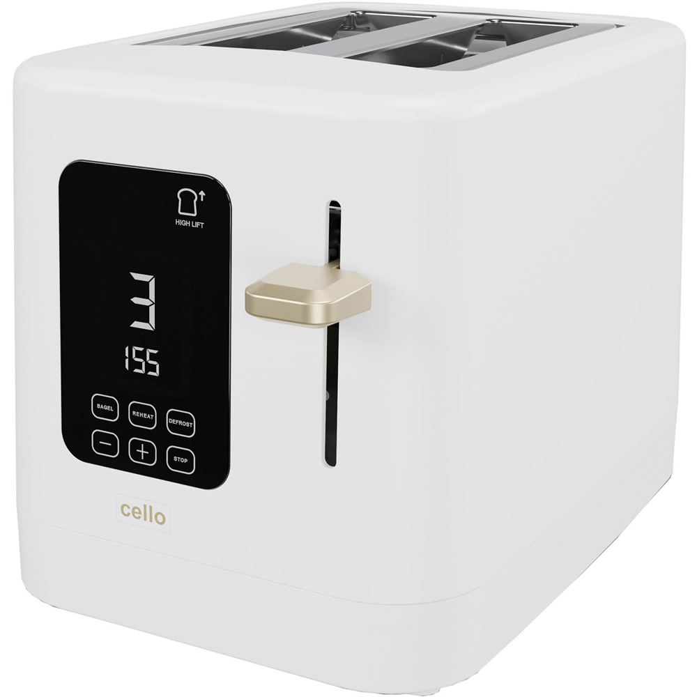 Cello CELLO-TR185-WH White 2 Slice Digital Toaster Image 1