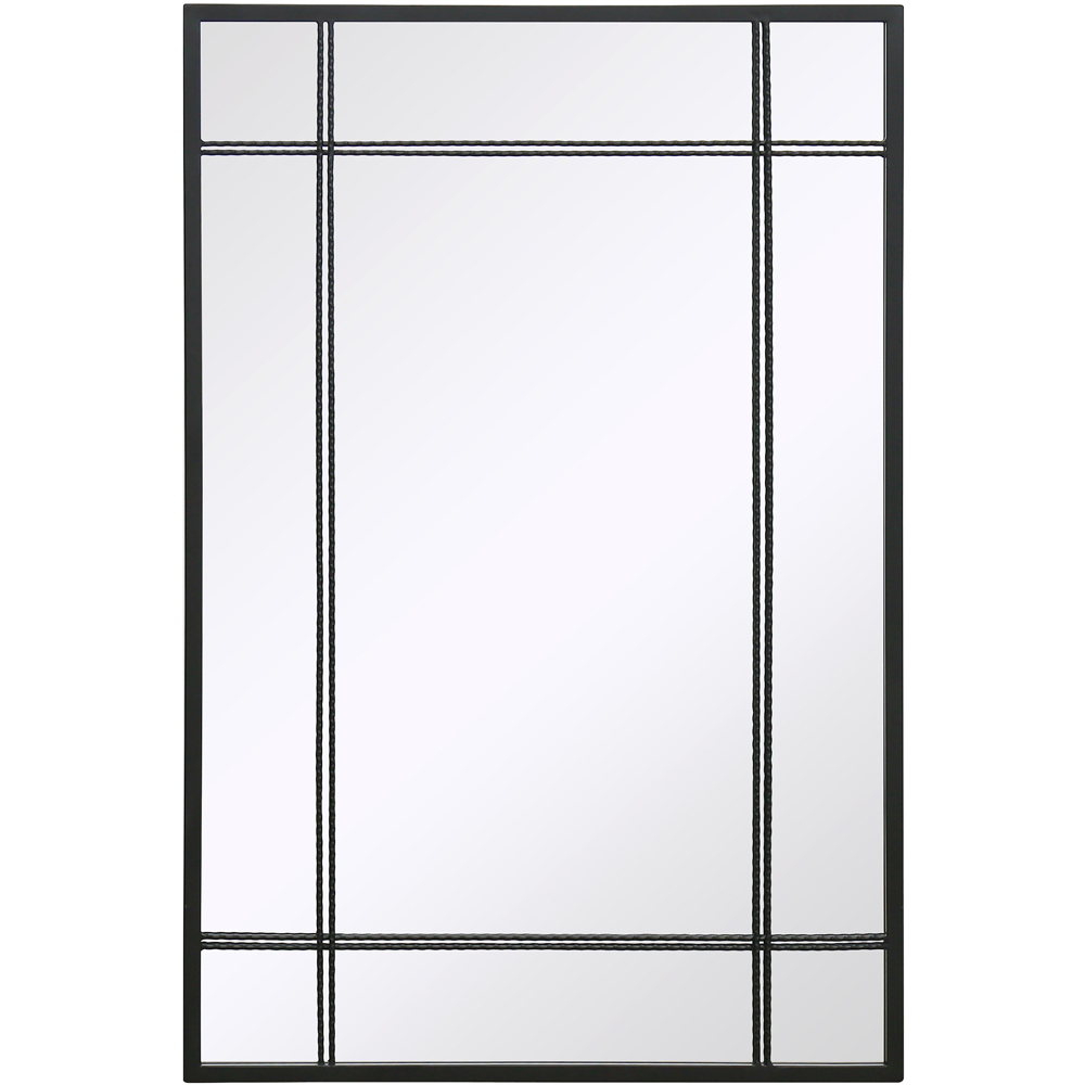Charles Bentley Helsinki Black Rectangular Outdoor Wall Mirror 120 x 80cm Image 1