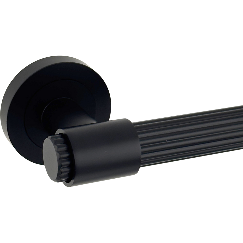 AXS Hardware Nevada Black Bathroom Door Handles on Rose 4 Pack Image 6