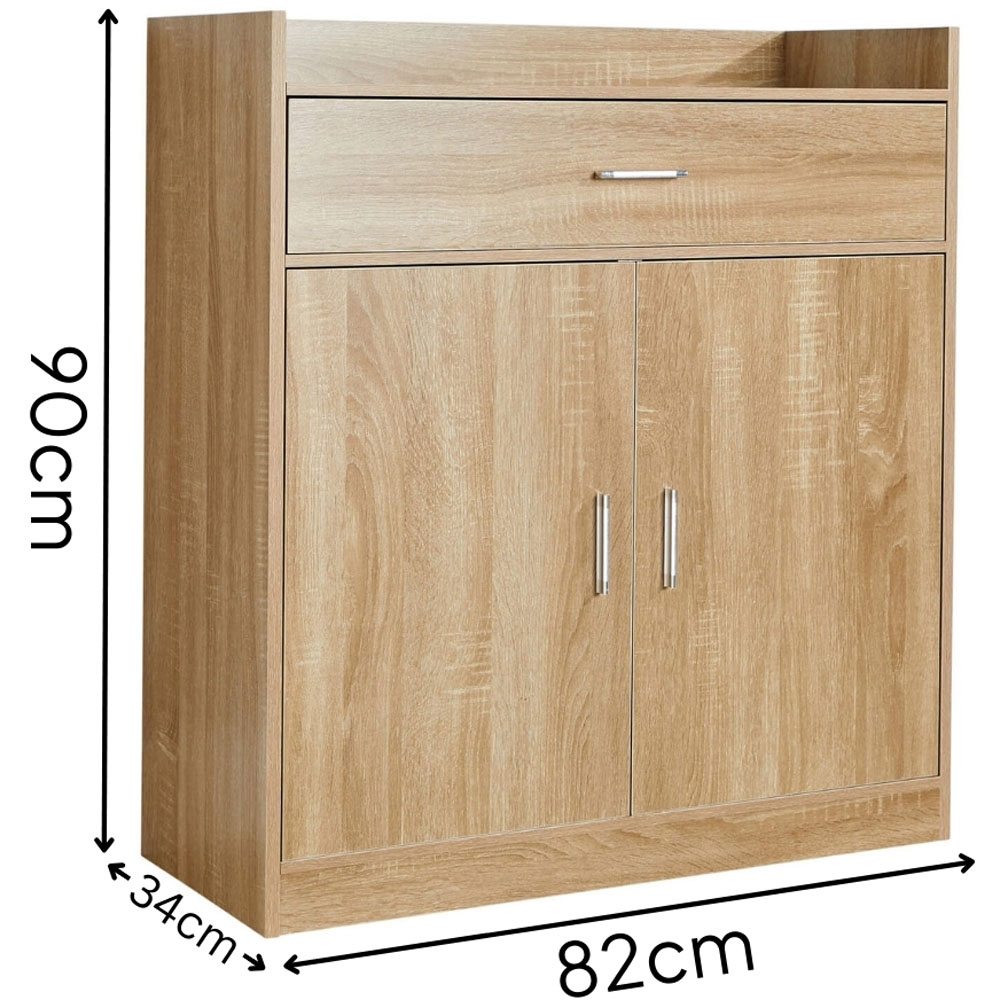 Home Source Novora 2 Door Oak Shoe Cabinet Image 7