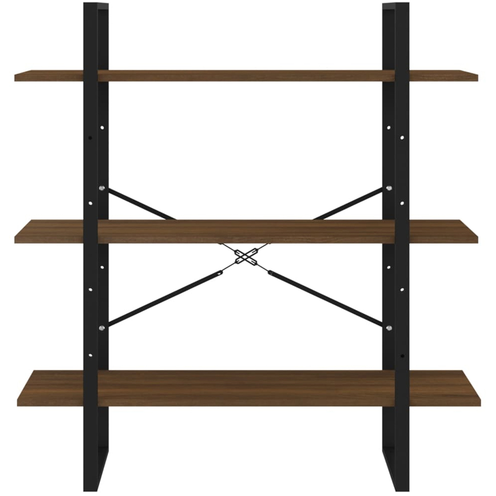 vidaXL 3 Shelf Brown Oak Bookcase Image 3