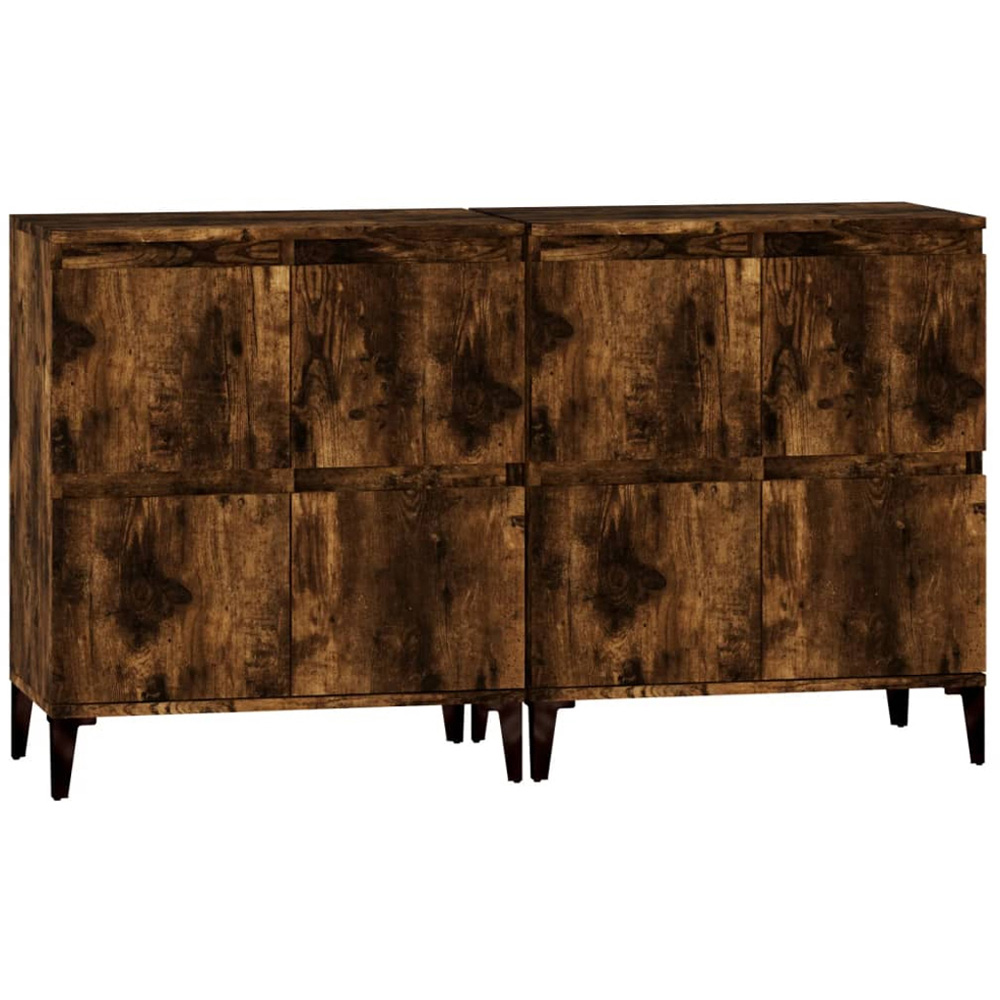 vidaXL 2 Door Smoked Oak Sideboard Set of 2 Image 6