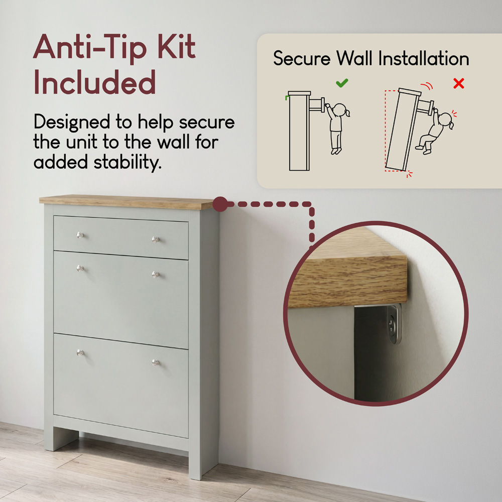 VIDA DESIGNS Arlington Grey Shoe Cabinet Image 4