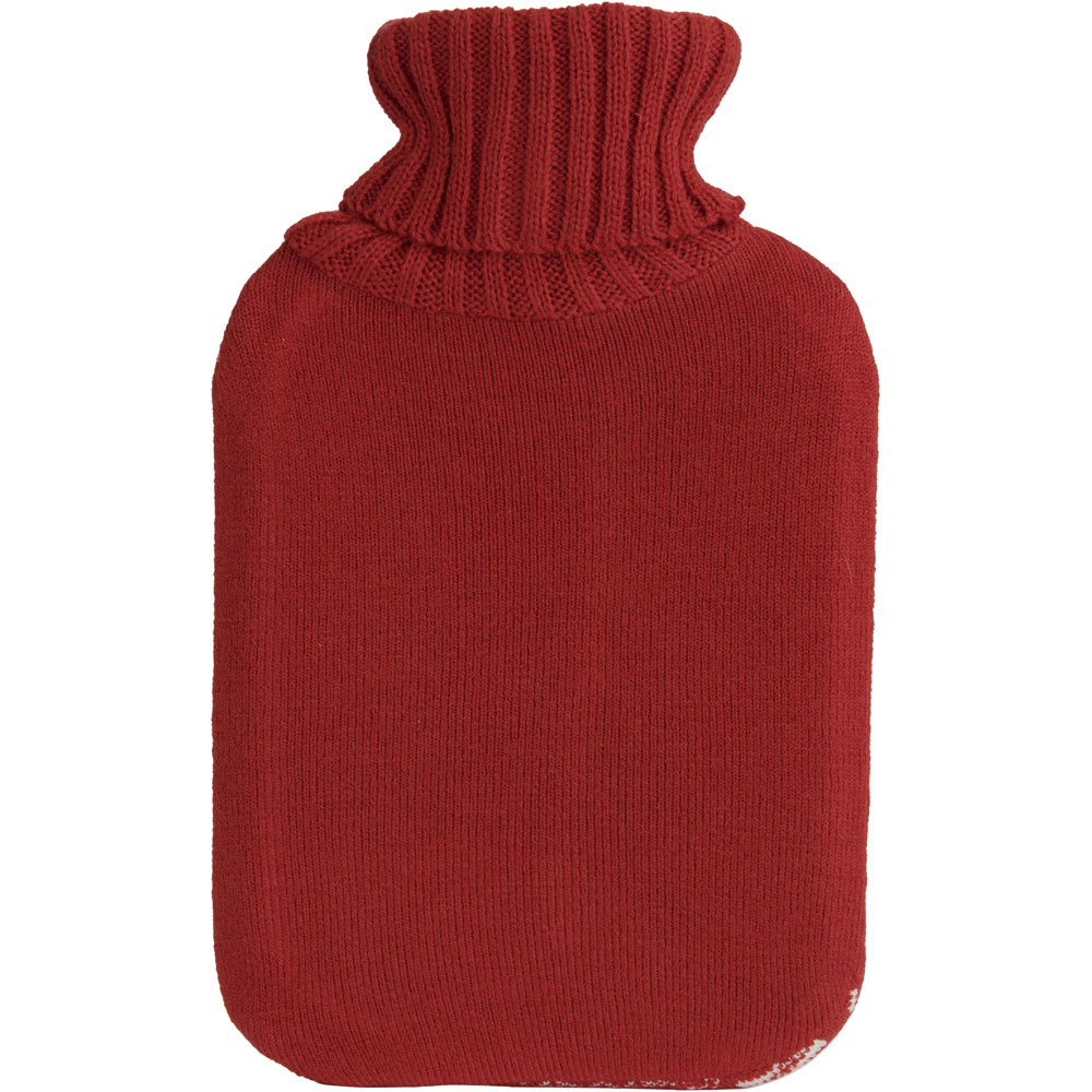 Wilko Hot Water Bottle with Jacquard Knitted Cover Image 2