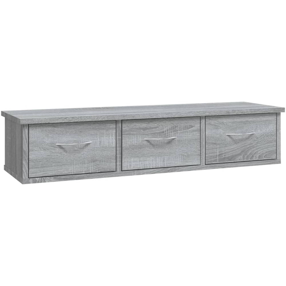 vidaXL 3 Drawer Grey Sonoma Wall Cabinet Image 2