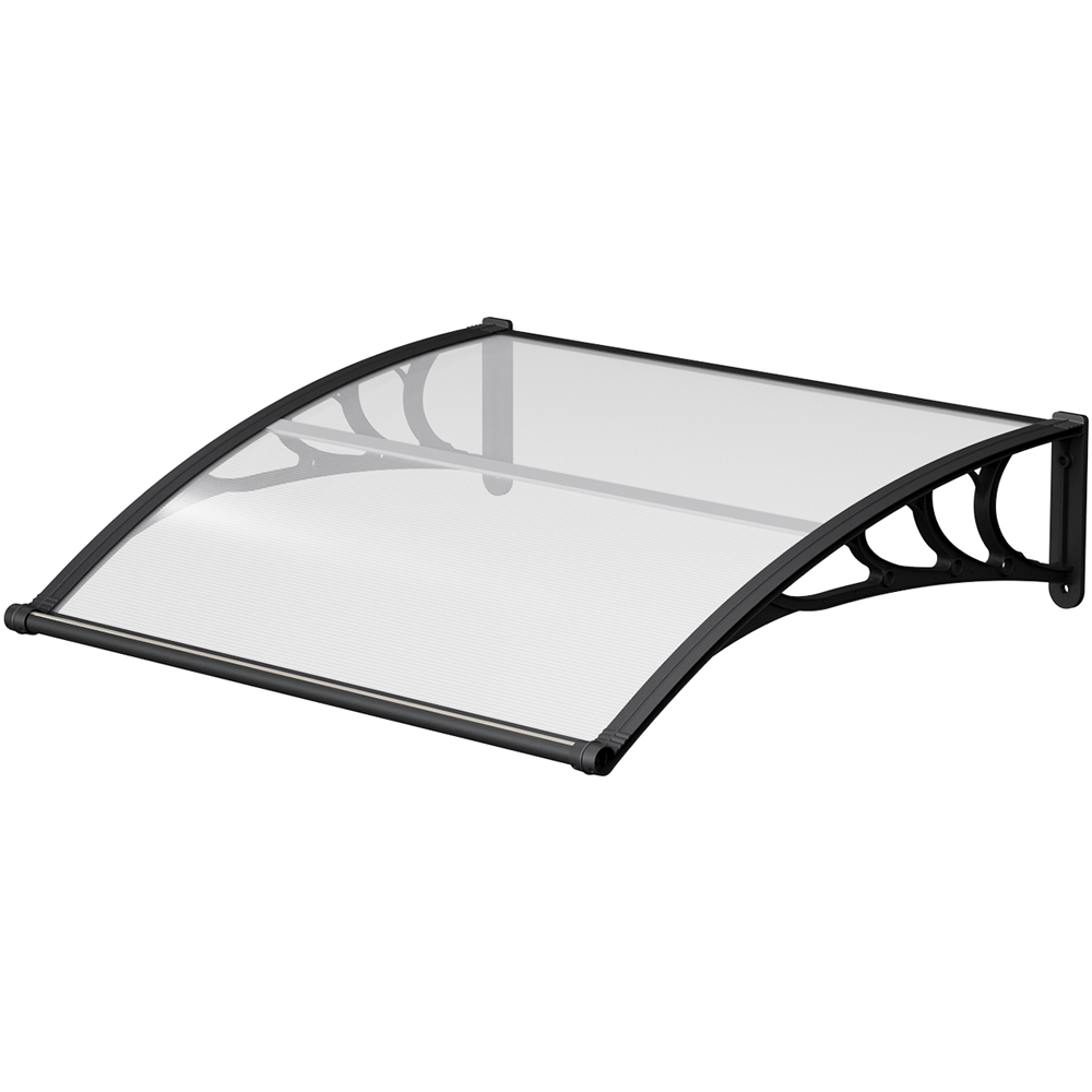 Living and Home Black Door and Window Outdoor Awning with Water Channel 1.2 x 1m Image 2