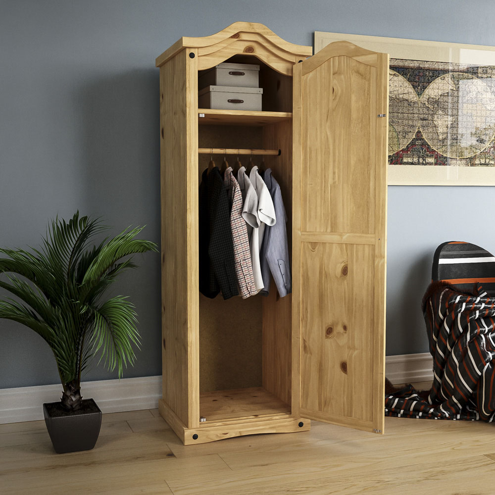 Vida Designs Corona Single Door Natural Wardrobe Image 5