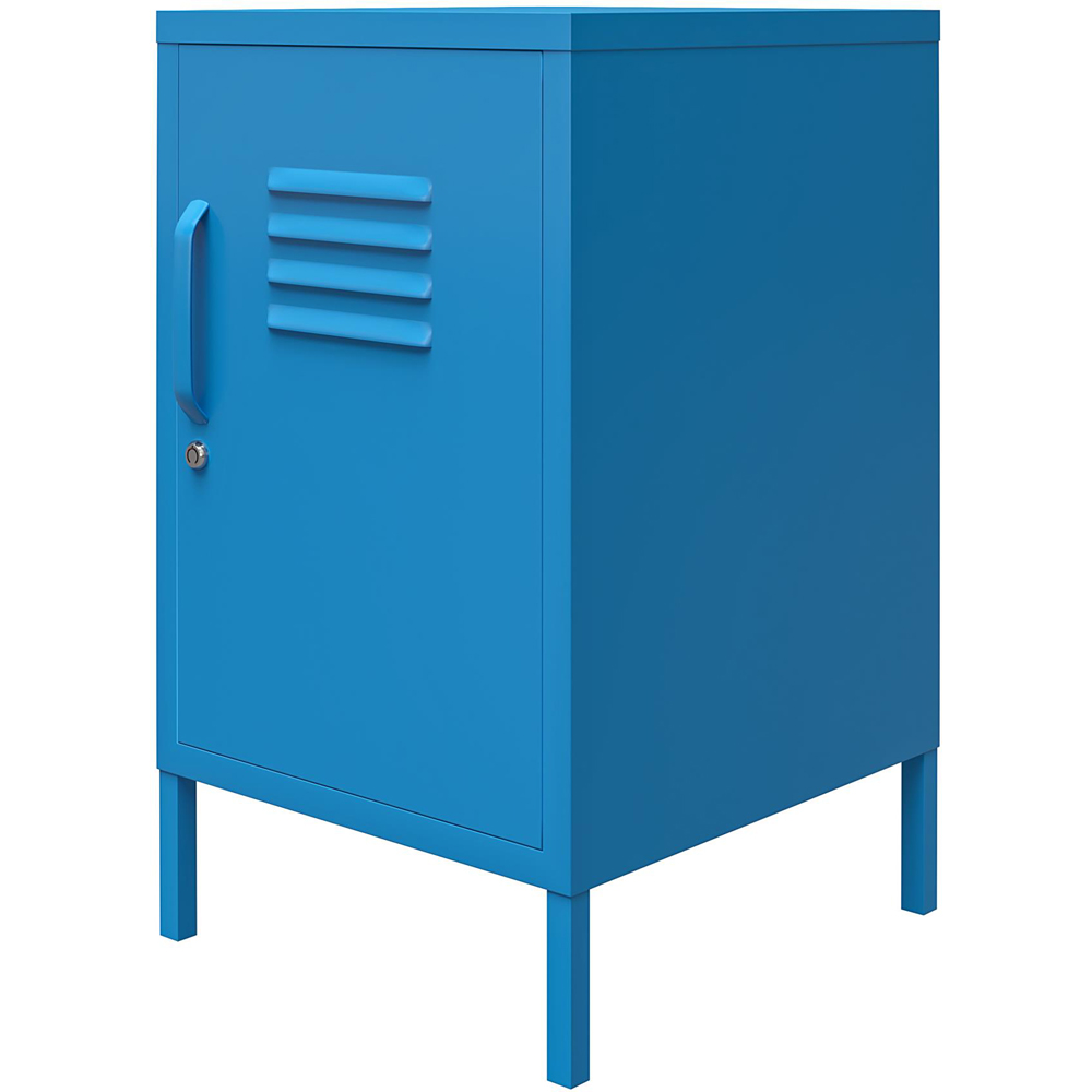 Novogratz Cache Single Door Blue Metal Locker End Table Image 5