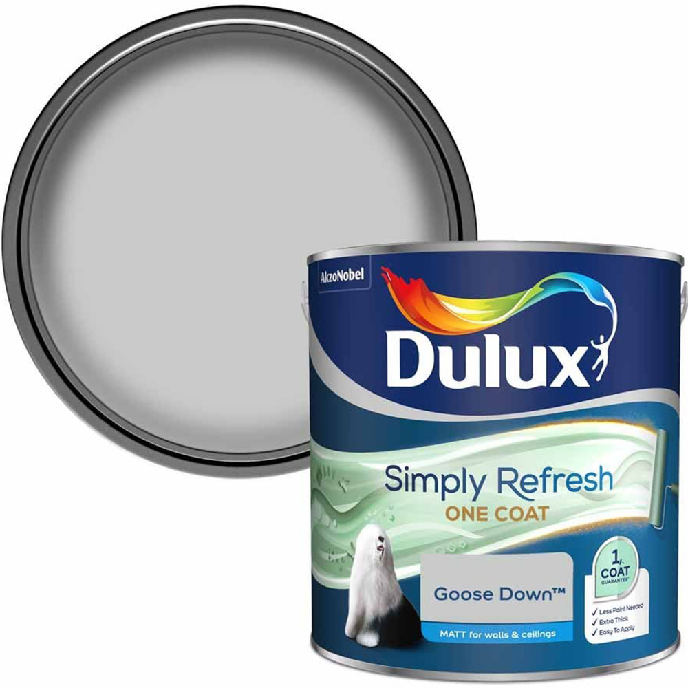Dulux Simply Refresh Goose Down Matt Emulsion Paint 2.5L Image 1