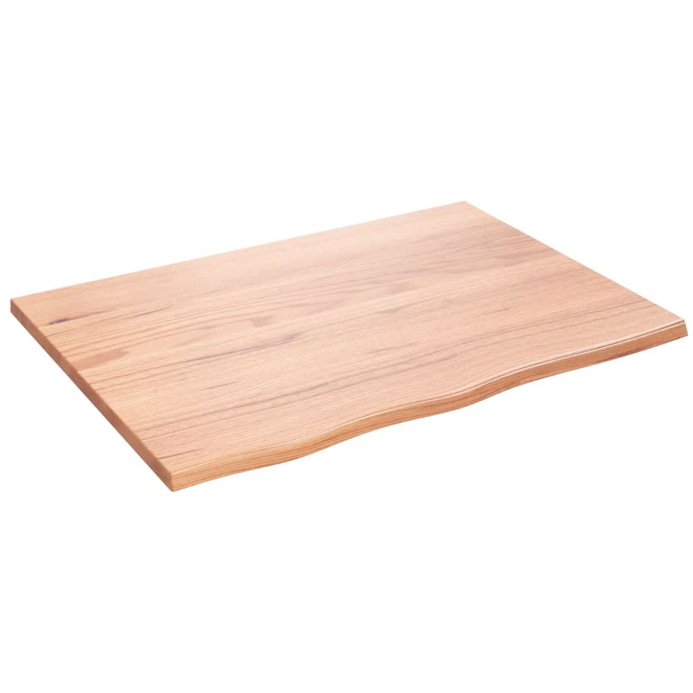 vidaXL 80 x 60 x 2cm Light Brown Treated Solid Wood Oak Wall Shelf Image 1