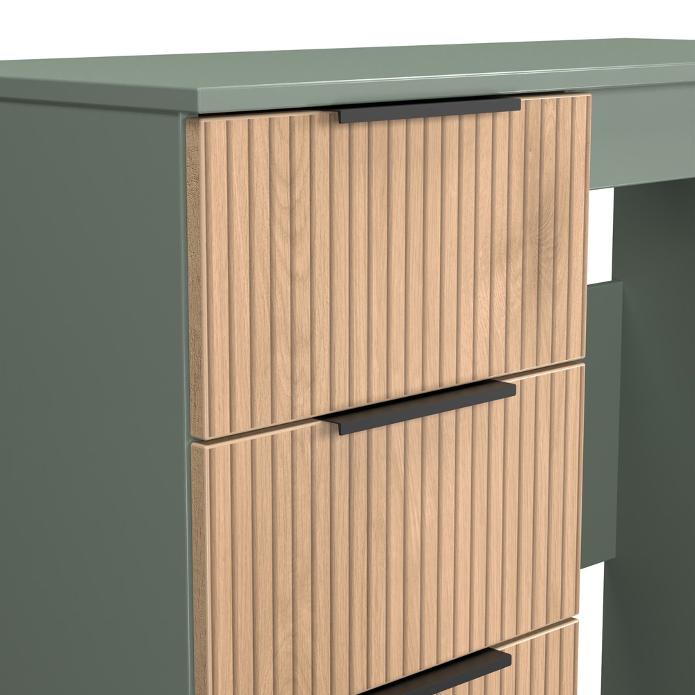 Crowndale Java 3 Drawer Slatt Effect and Reed Green Vanity Unit Image 6
