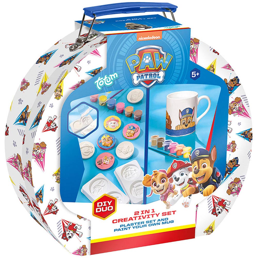 Paw Patrol 2 in 1 Creativity Suitcase Set with Make Your Own Mug Kit and Plaster Set Image 1