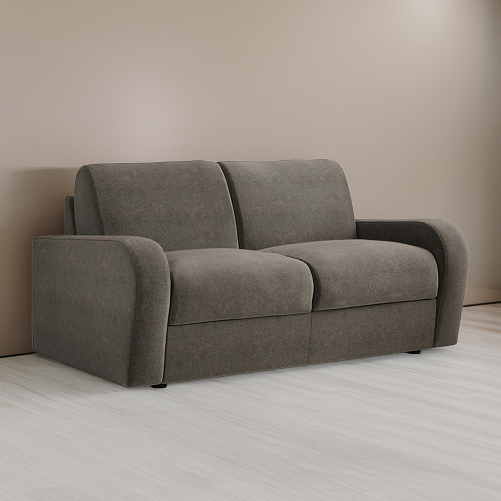 Jay-Be Deco 2 Seater Brushed Twill Pewter Sofa Bed with e-Sprung Mattress Image 1